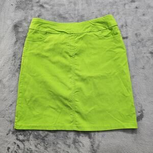 Slim-Sation Skort Womens 6 Green Bright Pull On Stretch Casual Skirt Short Lined